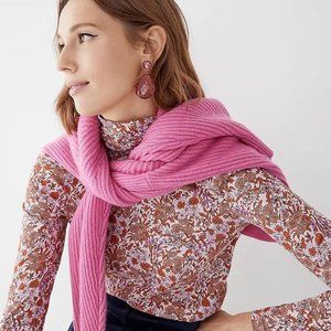 J. Crew Pink and Floral Long Sleeve Tee